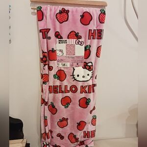 Hello Kitty Pink Throw Blanket with Apples